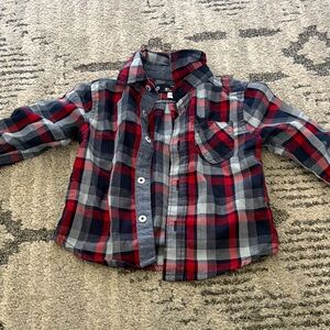 Ben Sherman Kids Plaid Shirt - Red, Blue, and Gray